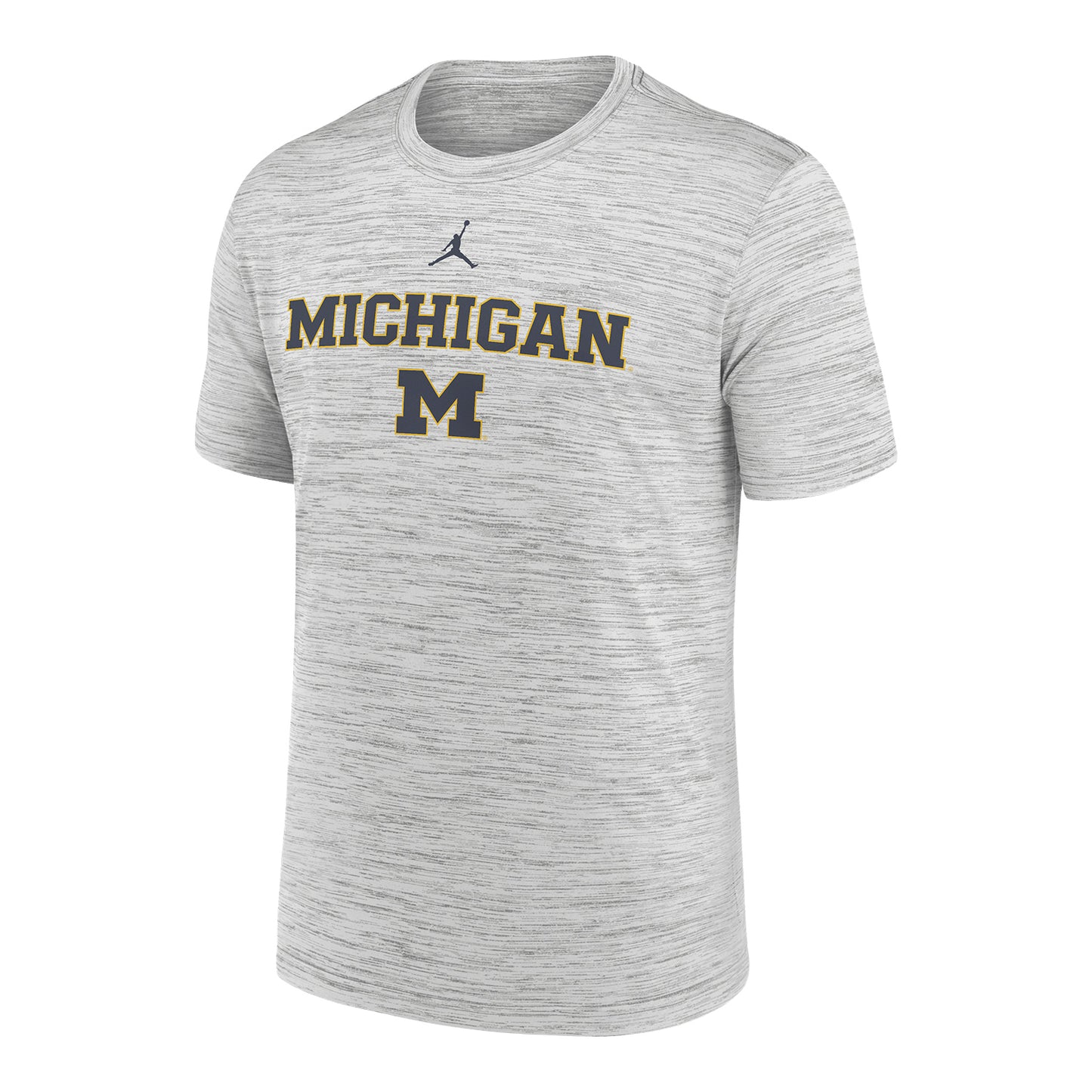 Michigan Wolverines Jordan Gray Wordmark Short Sleeve Tee - Front View
