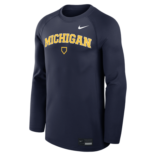 Michigan Wolverines Home Plate Navy Long Sleeve