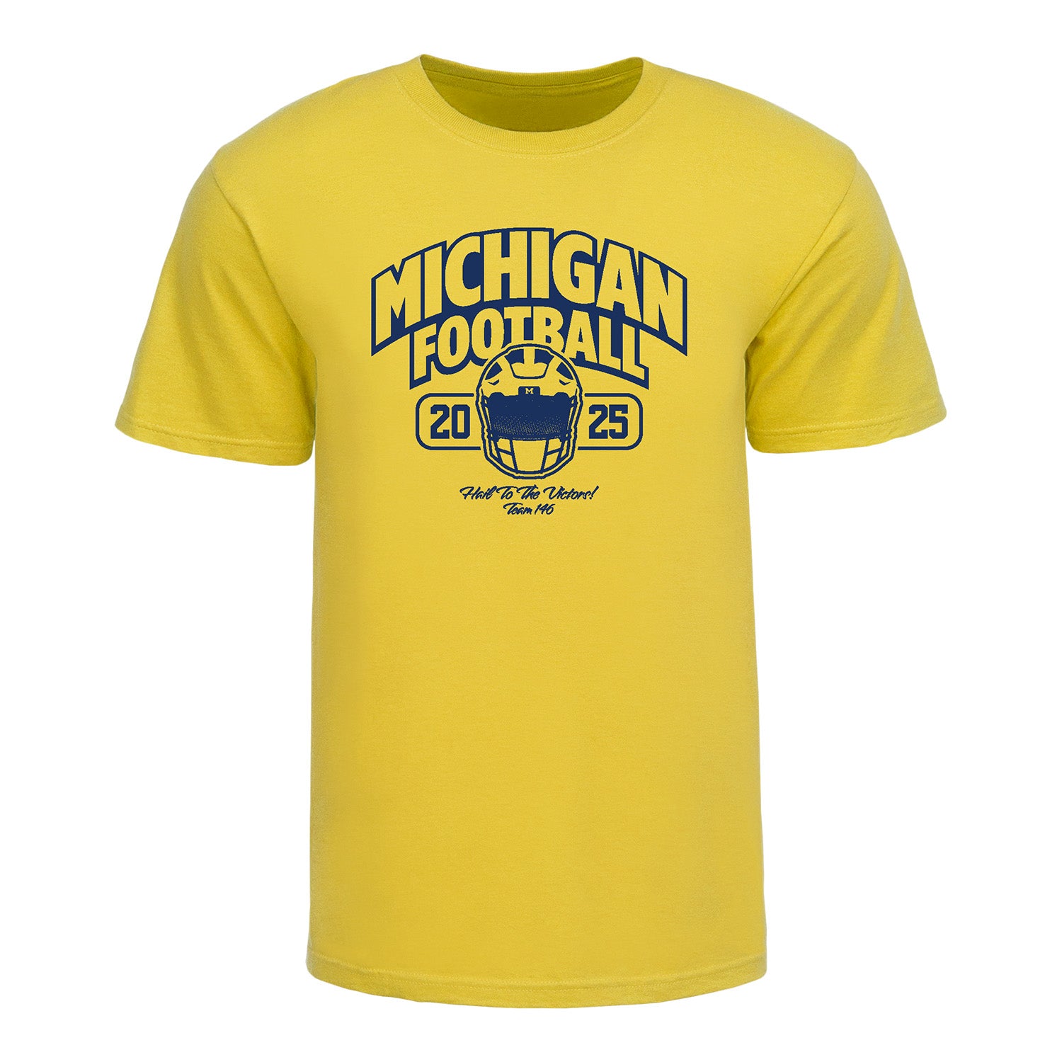 Michigan Wolverines 2025 Football Schedule Tee In Yellow - Front View