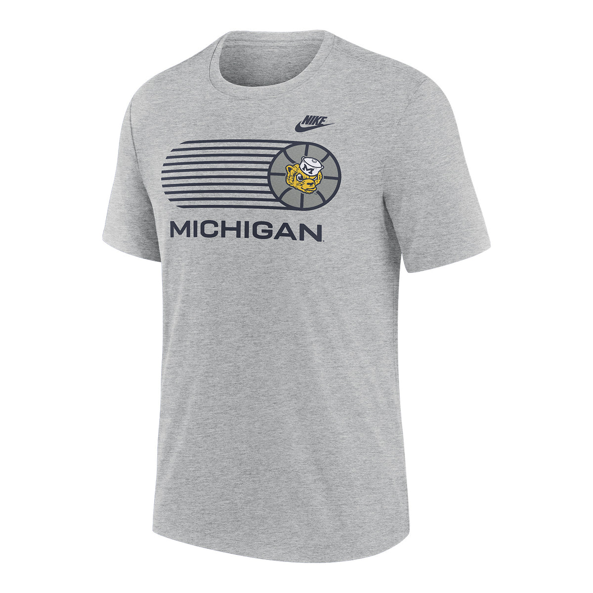 Michigan Wolverines Grey Tri-Blend Legacy Basketball T-Shirt