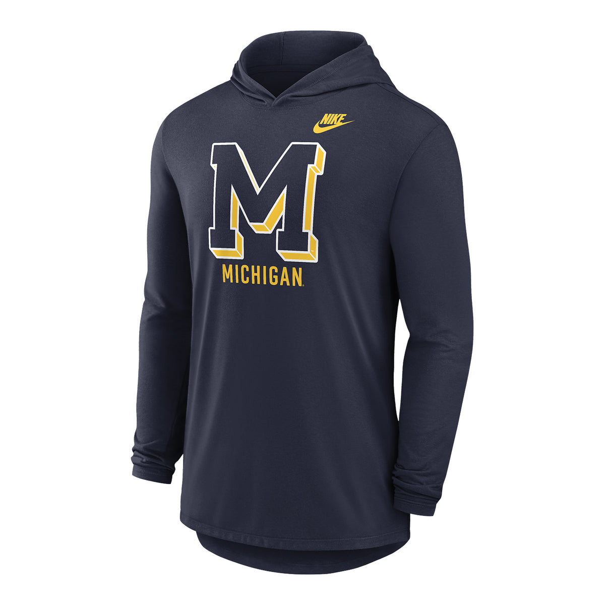 Michigan Wolverines Navy Legacy Long Sleeve Hooded T-Shirt