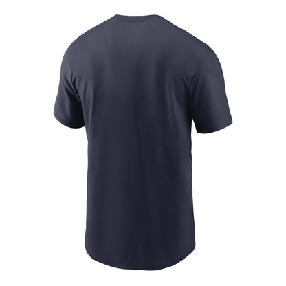 Michigan Wolverines Jordan Brand Basketball 2025 Courtside Short Sleeve Tee In Blue - Back View