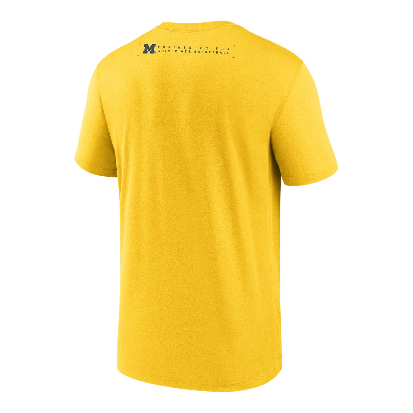 Michigan Wolverines Jordan Brand Basketball 2025 Courtside Short Sleeve Maize Tee - Back View