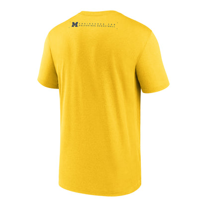 Michigan Wolverines Jordan Brand Basketball 2025 Courtside Short Sleeve Maize Tee - Back View