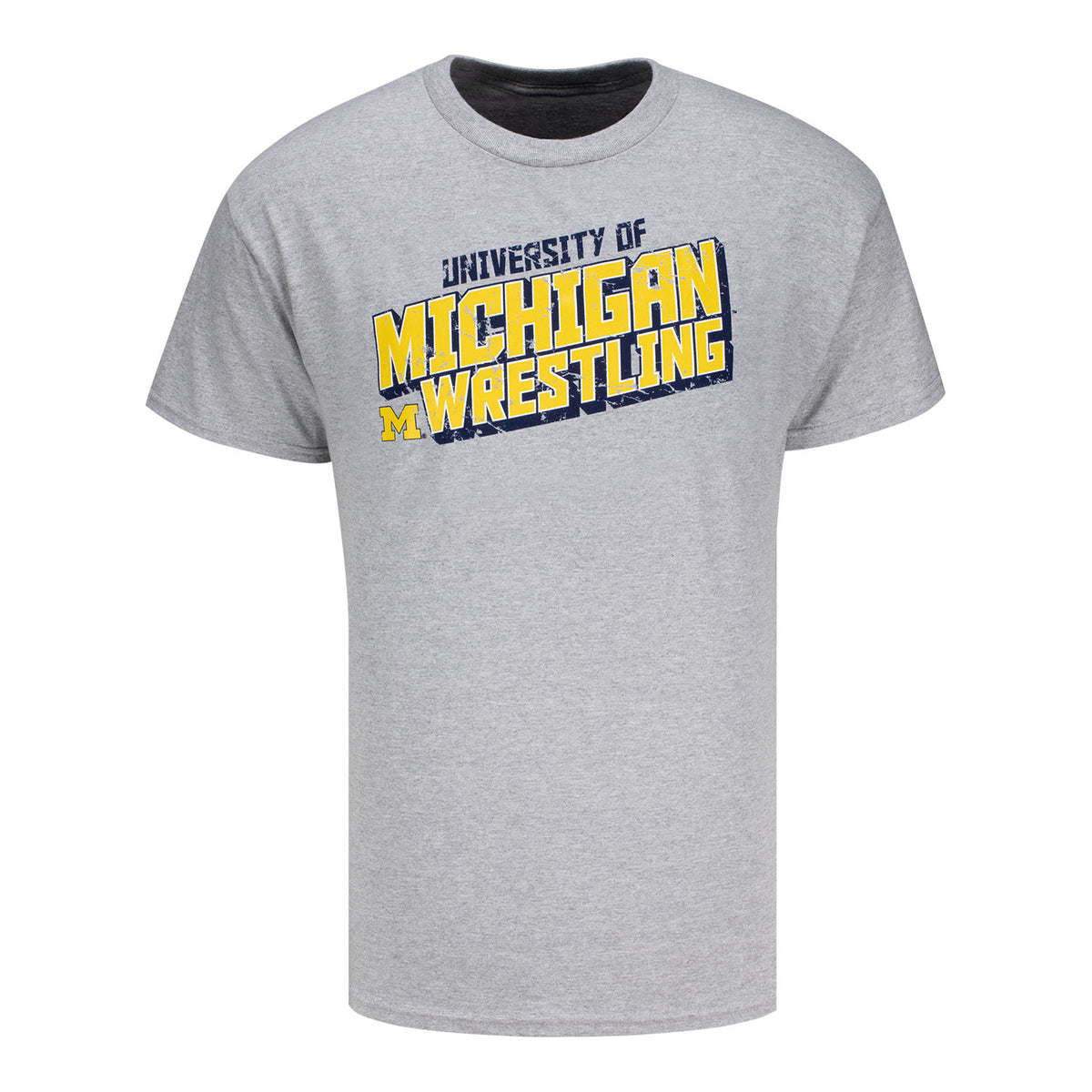 Michigan Wolverines Wrestling Distressed Tee