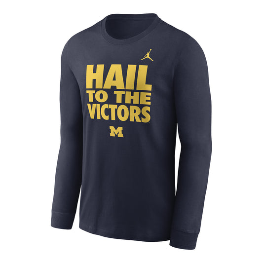 Michigan Wolverines Nike Navy Dri-Fit Long Sleeve T-Shirt