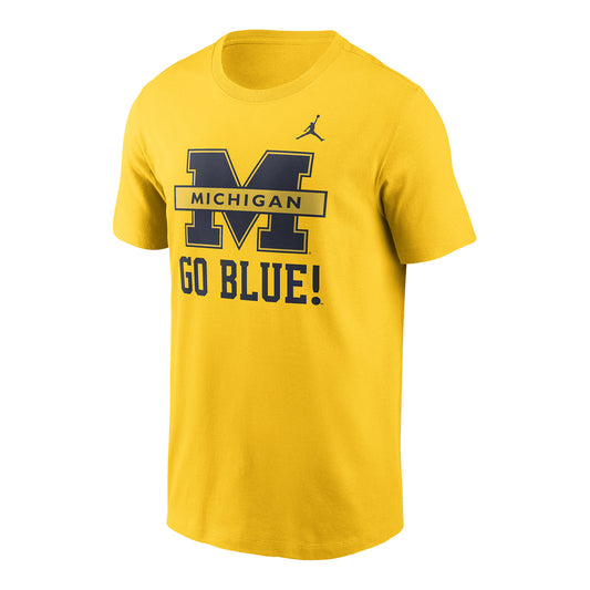 Michigan Wolverines Jordan Yellow Split M T-Shirt