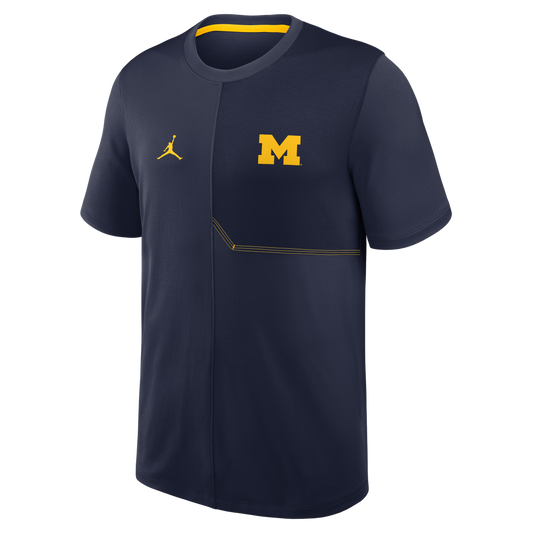 Michigan Wolverines Jordan Navy Dri-Fit Coach's T-Shirt