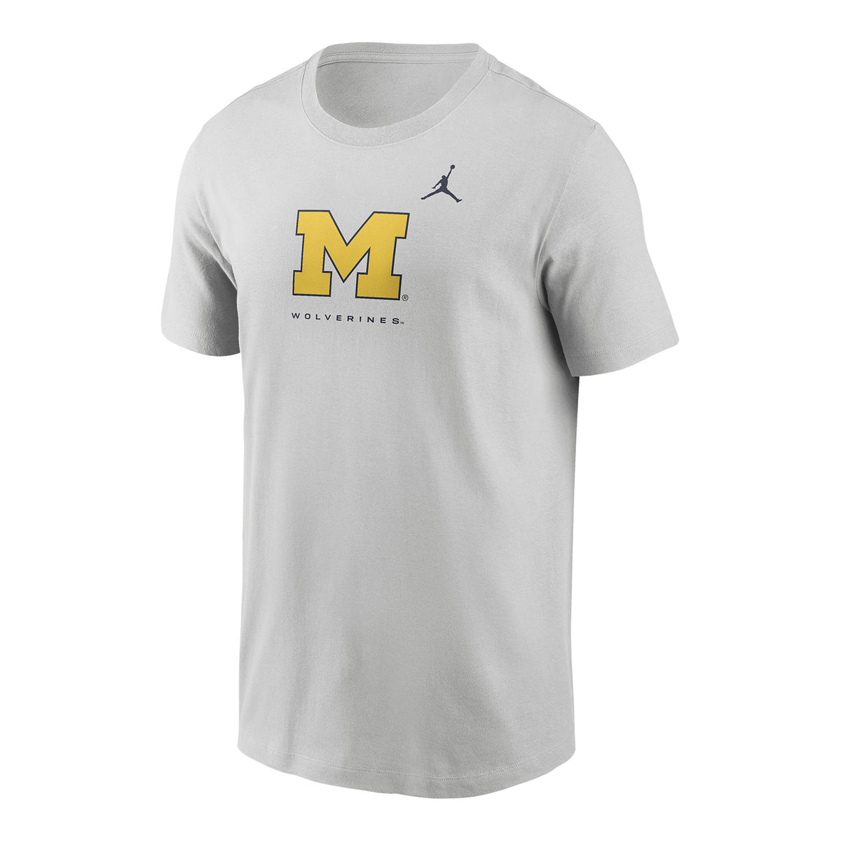 Michigan Wolverines Nike Light Grey Block M Basketball T-Shirt
