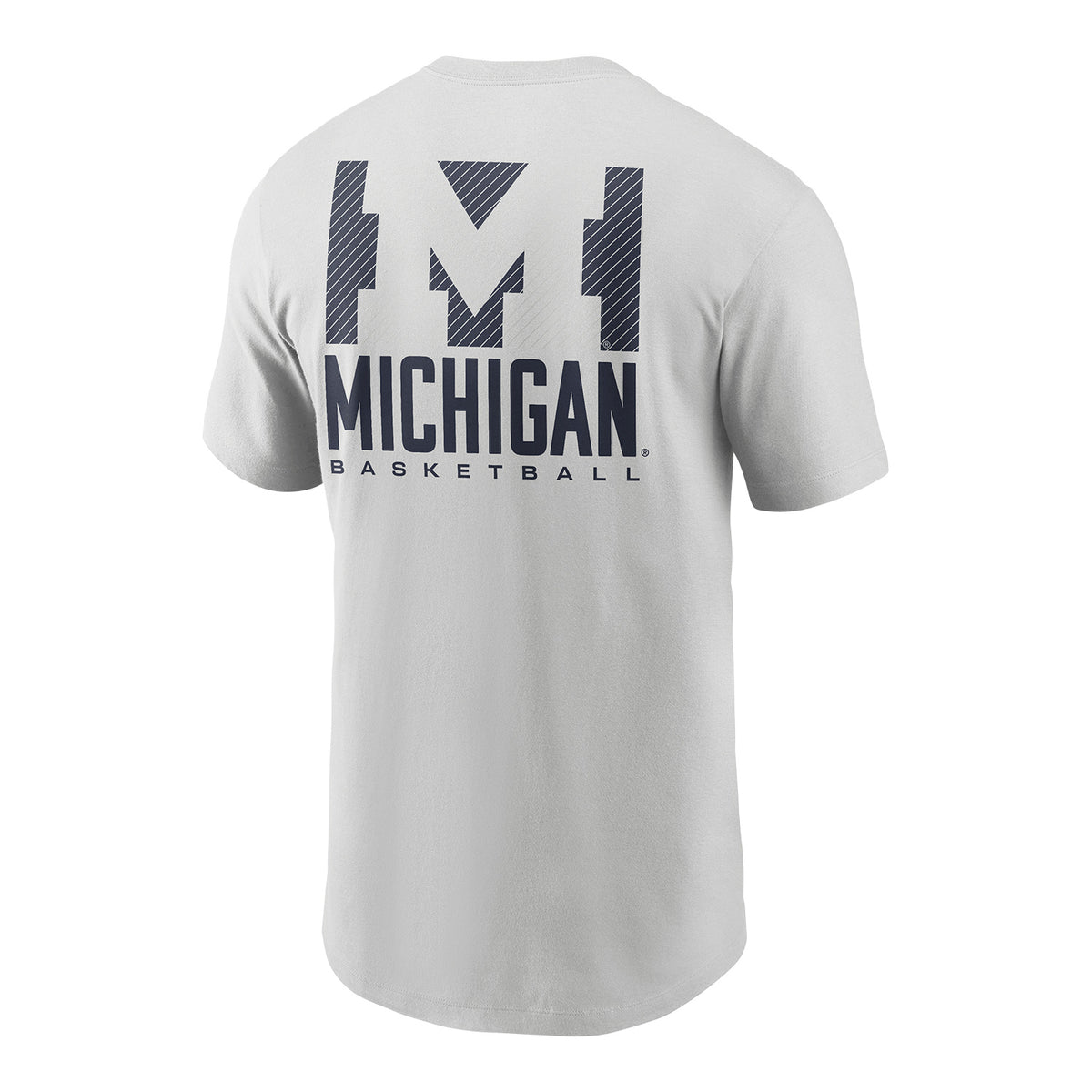 Michigan Wolverines Nike Light Grey Block M Basketball T-Shirt