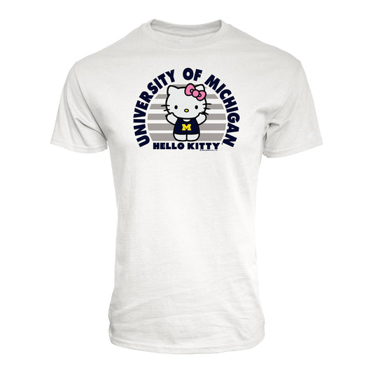 Michigan Wolverines White Hello Kitty T-Shirt