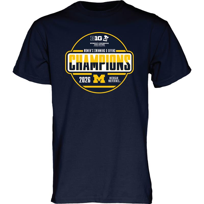 Michigan Wolverines Women's Swimming and Diving Big Ten Champions Tee - Front View