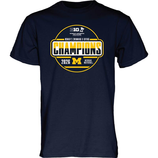 Michigan Wolverines Women's Swimming and Diving Big Ten Champions Tee - Front View