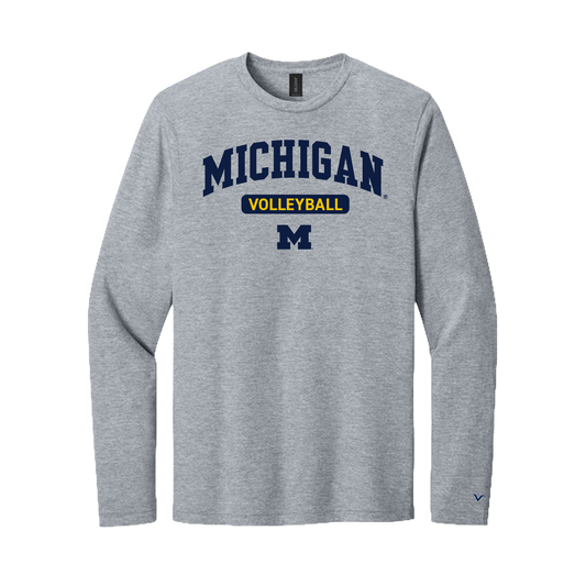 Michigan Wolverines Volleyball Grey Long Sleeve Tee