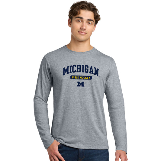Michigan Wolverines Field Hockey Long Sleeve Grey T-Shirt