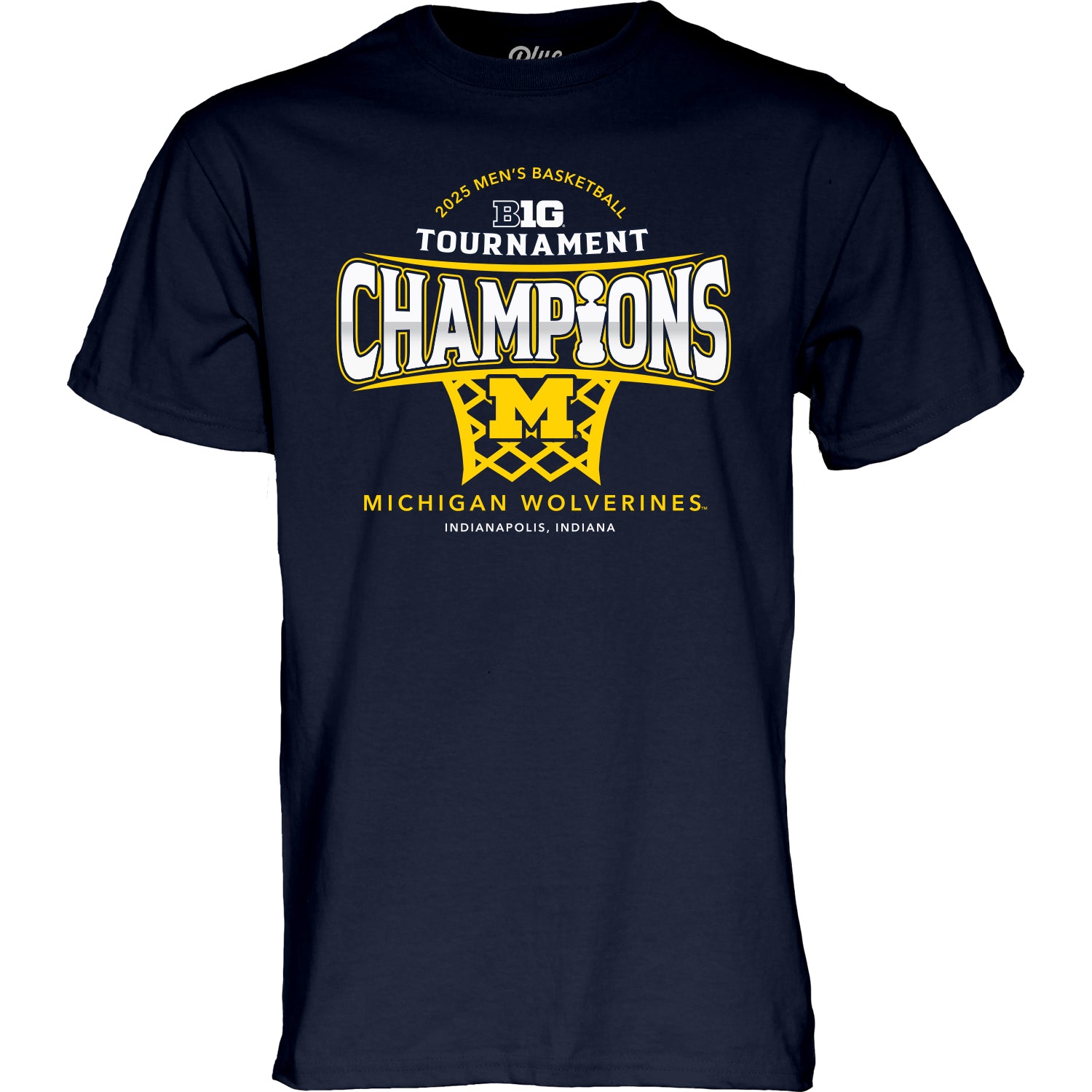 Michigan Wolverines Men's Basketball Big Ten Tournament Champions Tee - Front View