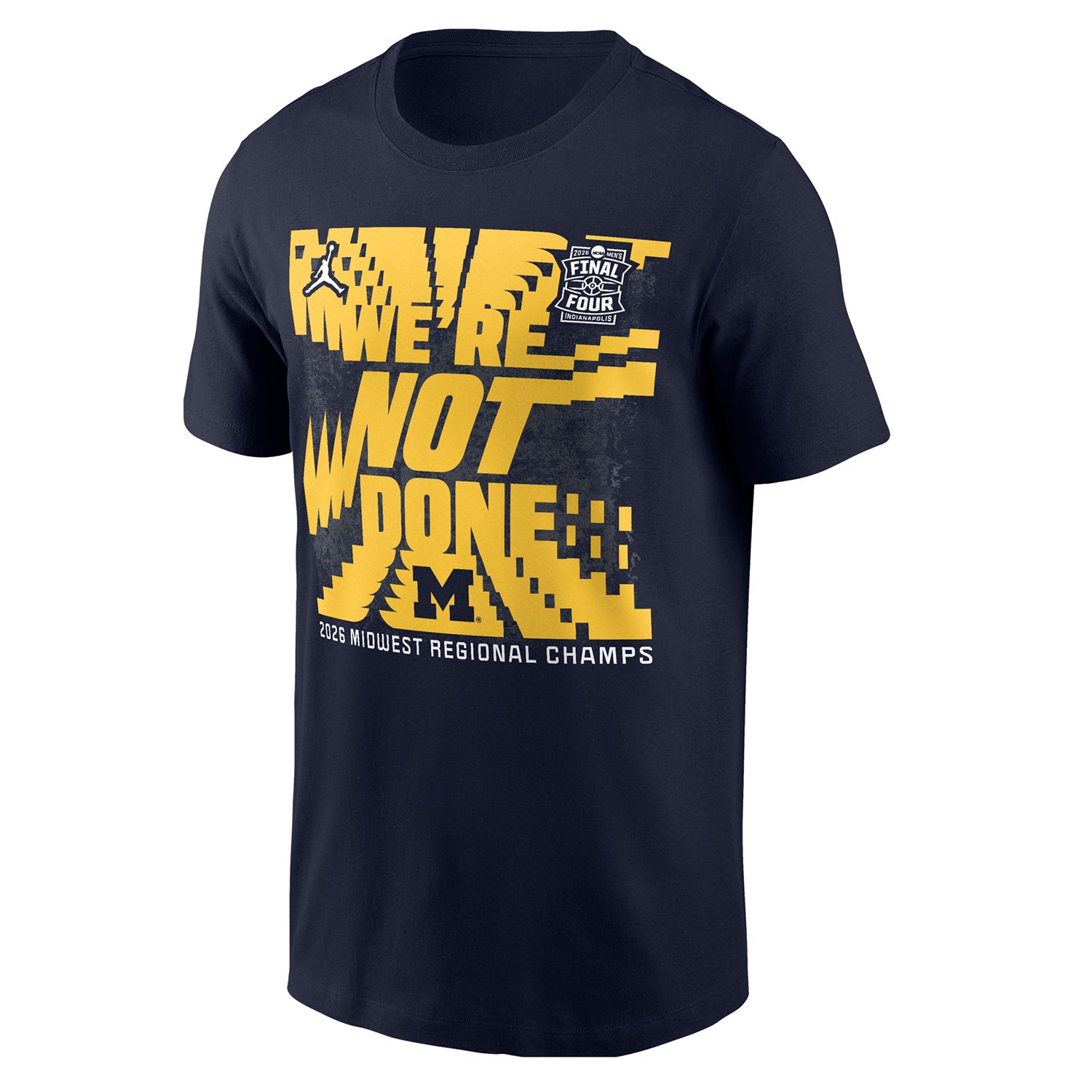 Michigan Wolverines Men's Basketball Final Four Locker Room T-Shirt - Front View