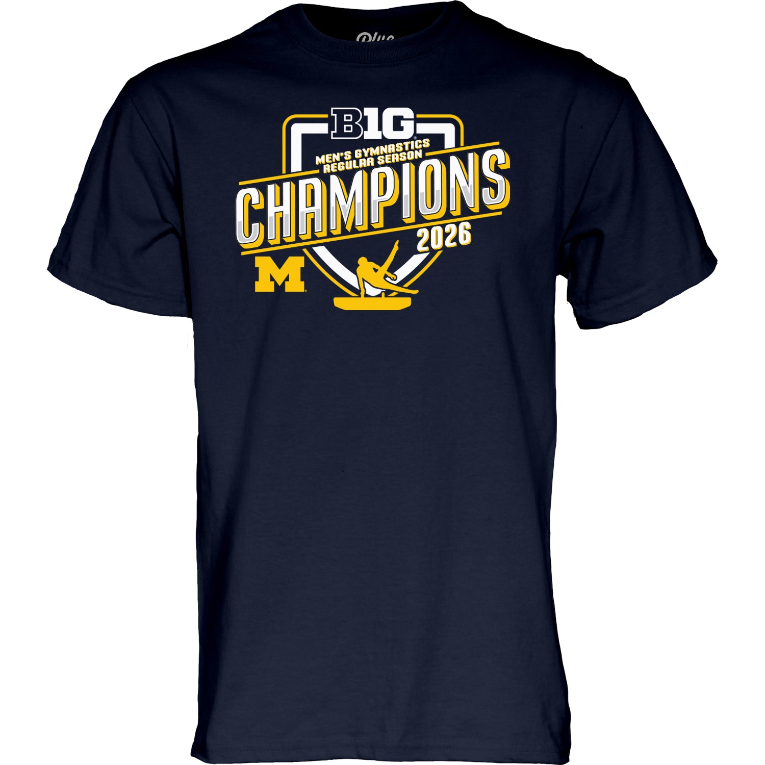 Michigan Wolverines Men's Gymnastics Big Ten Champions Tee - Front View