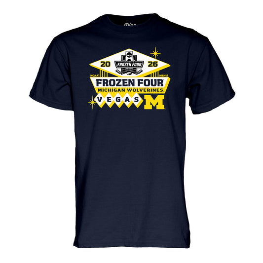 Michigan Wolverines Men's Hockey Frozen Four Navy T-Shirt