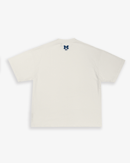 Michigan Wolverines Men's Basketball National Champions Cream Ring T-Shirt - Back View