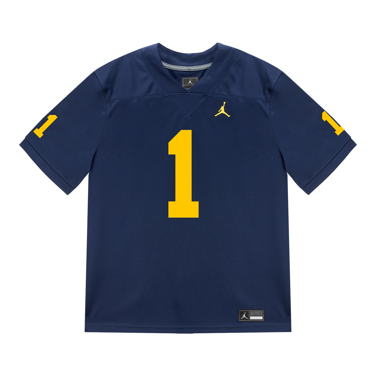 Michigan Wolverines #1 Donaven McCulley Student Athlete Blue Football Jersey - Front View