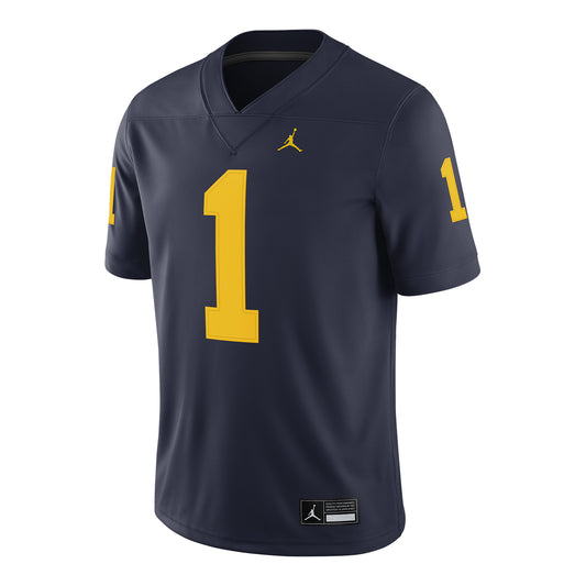 Michigan Wolverines Nike #1 Blue Jersey - Front View