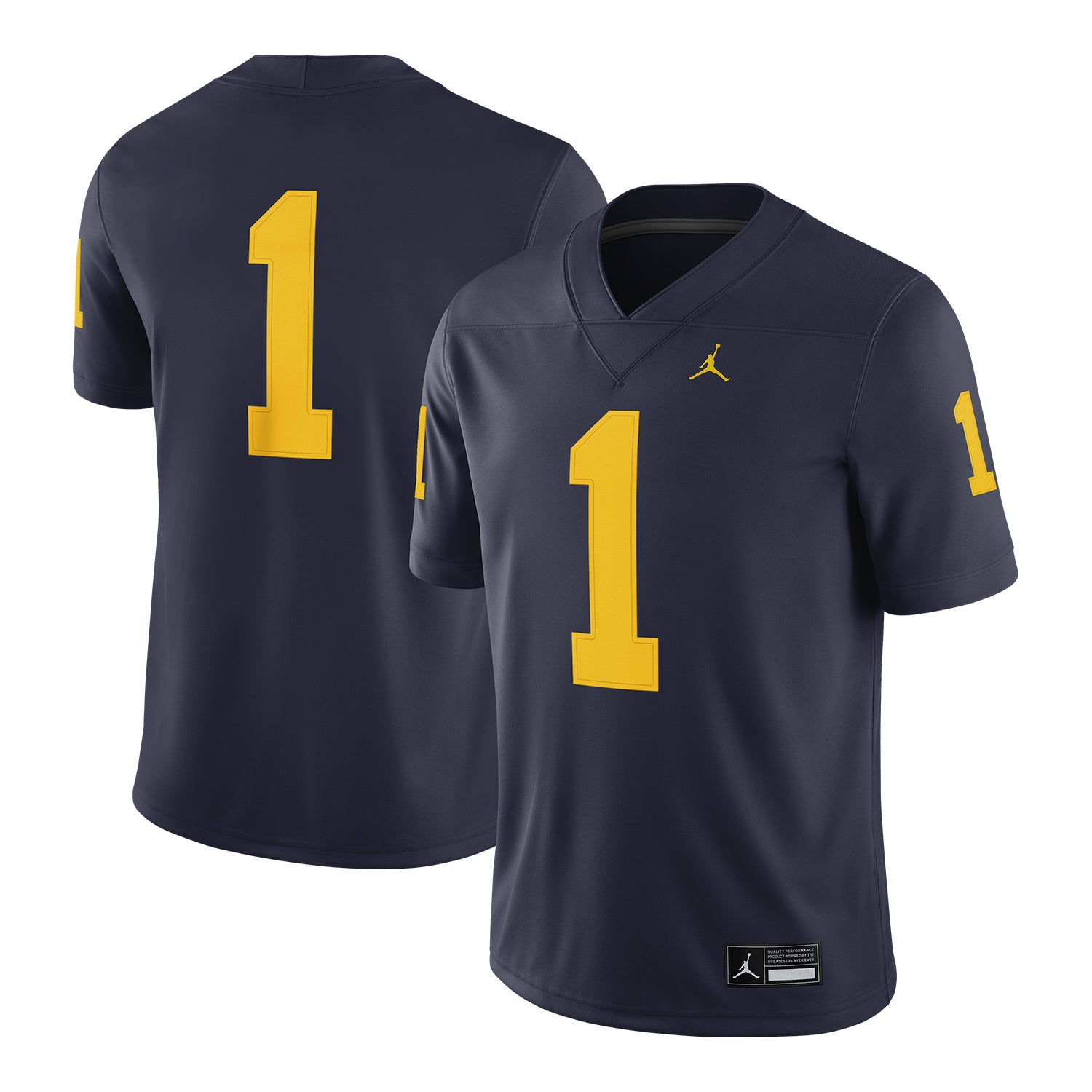 Michigan Wolverines Nike #1 Blue Jersey - Multi View