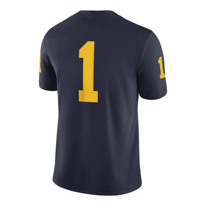 Michigan Wolverines Nike #1 Blue Jersey - Back View