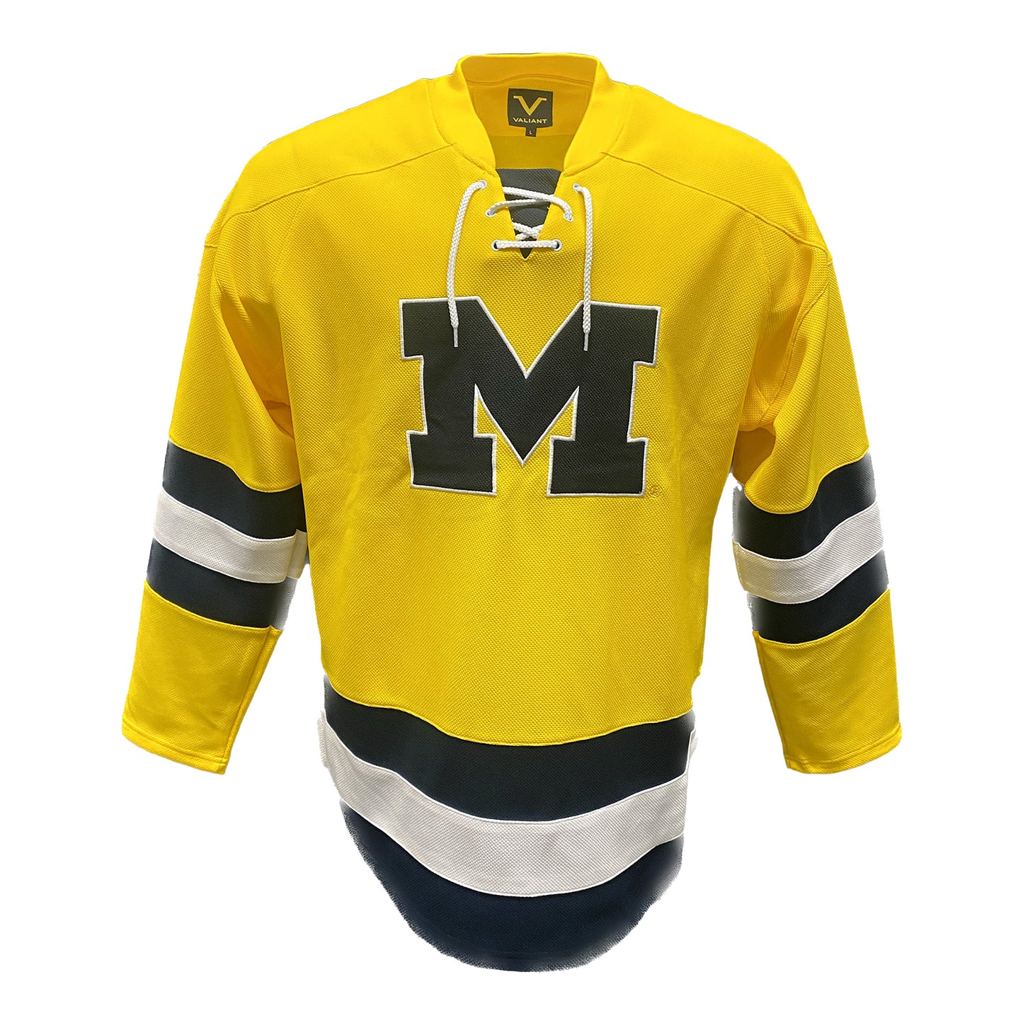 Valiant University of Michigan Hockey Yellow Lace-Up Jersey