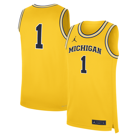 Michigan Wolverines Jordan #1 Basketball Alternate Jersey