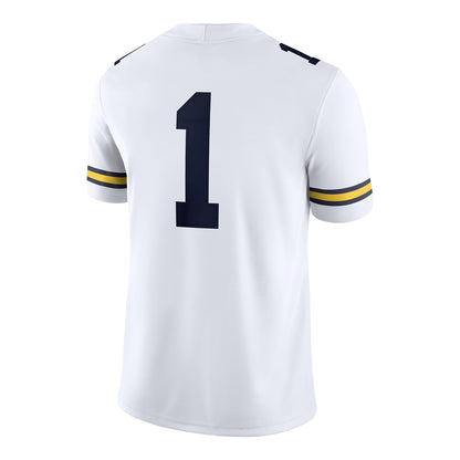 Michigan Wolverines Jordan Football #1 Away Jersey - Back View