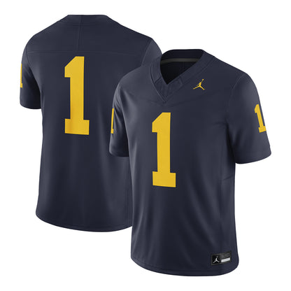 Michigan Wolverines Jordan Football #1 Limited Home Jersey