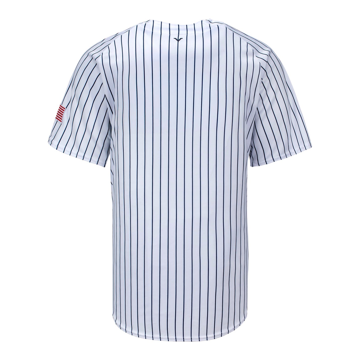 Michigan Wolverines Valiant White with Blue Pinstripe Baseball Jersey In White - Back View