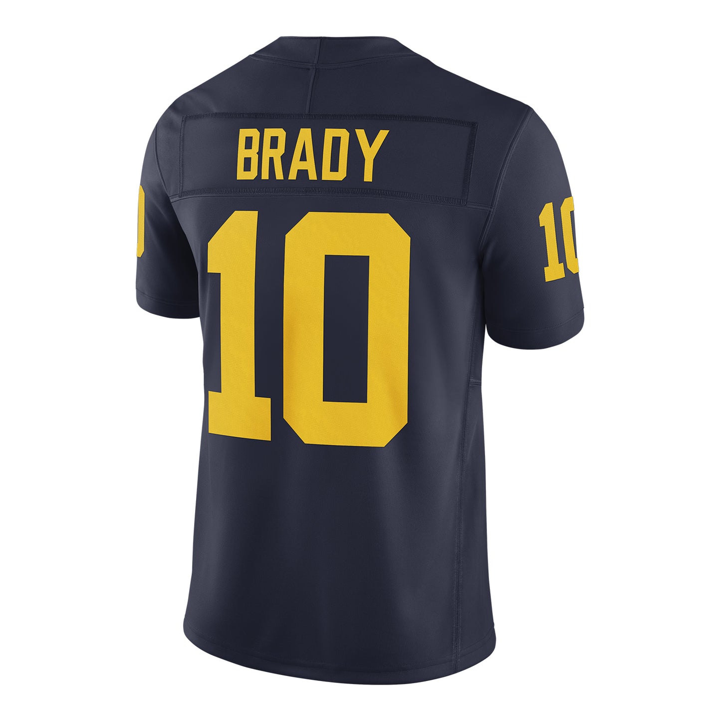 Michigan Wolverines Jordan Brand Limited Jersey #10 Tom Brady In Blue - Back View