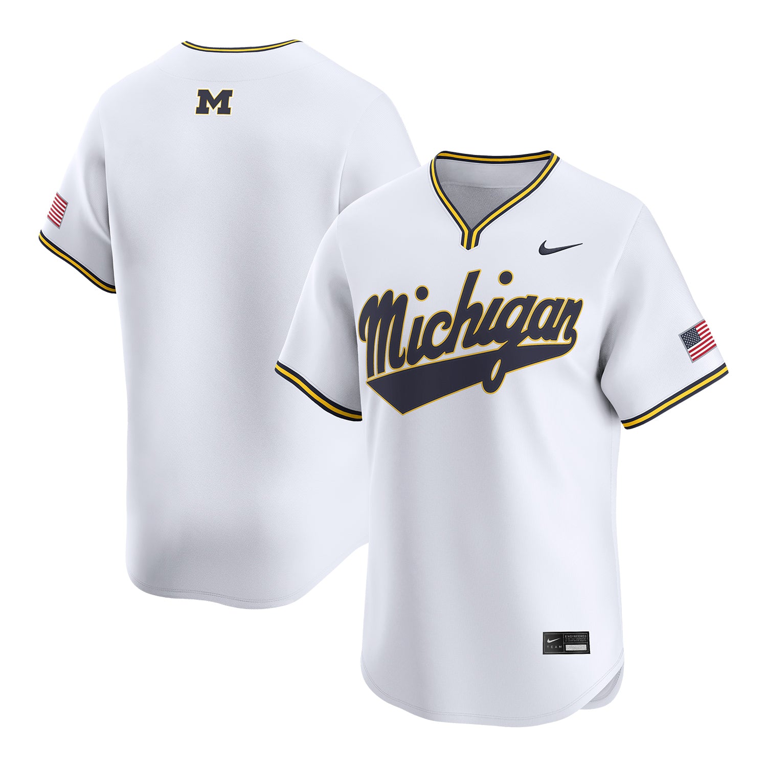 Michigan Wolverines Nike Script Baseball Jersey - Full View
