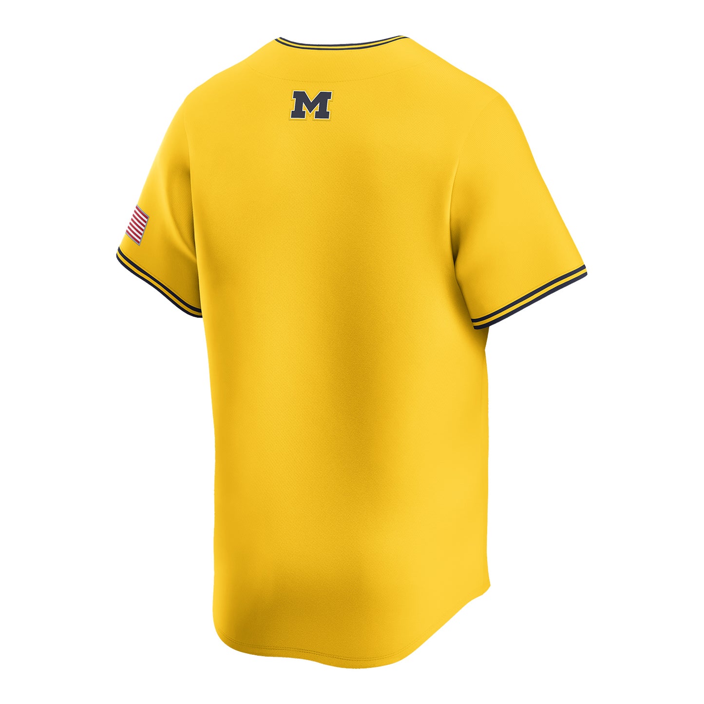 Michigan Wolverines Nike Maize Baseball Jersey - Back View