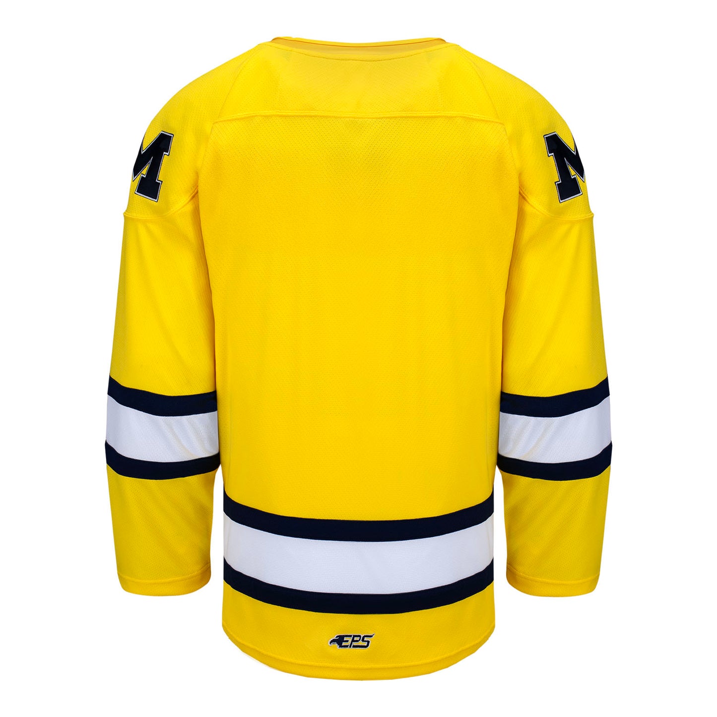 Michigan Wolverines Exclusive Pro Sports Men's Maize Hockey Jersey - Back View