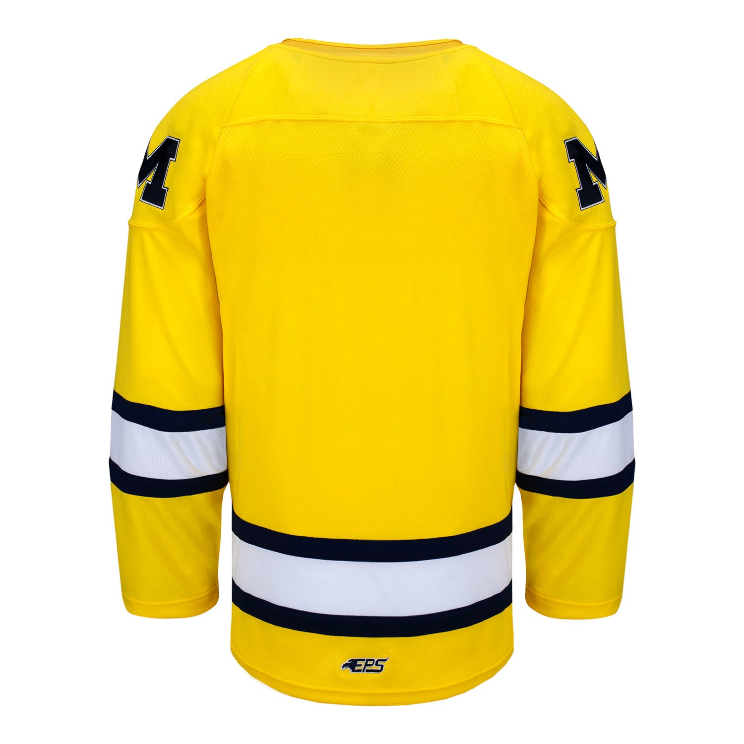 Michigan Wolverines Exclusive Pro Sports Men's Maize Hockey Jersey - Back View