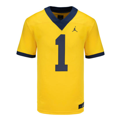 Michigan Wolverines Jordan Football #1 Maize Jersey