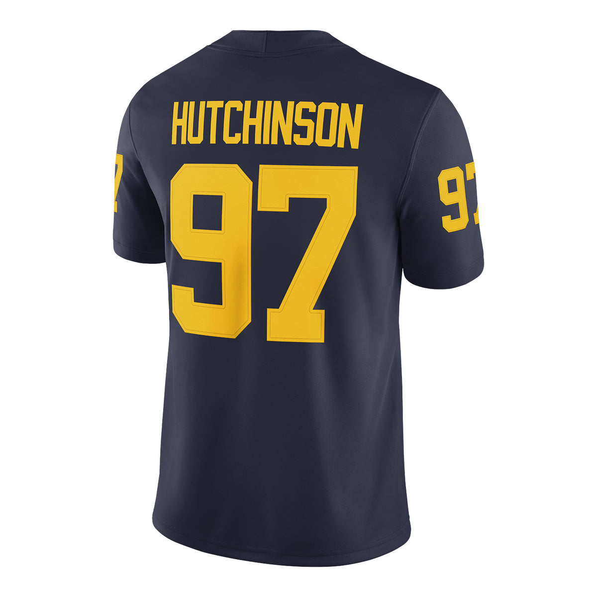Michigan Wolverines Jordan Football #97 Aiden Hutchinson Blue Jersey