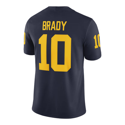 Michigan Wolverines Jordan Football #10 Tom Brady Blue Jersey