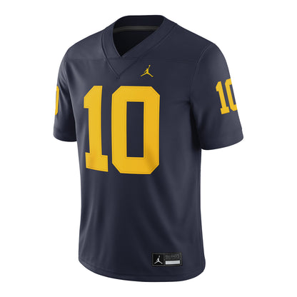 Michigan Wolverines Jordan Football #10 Tom Brady Blue Jersey