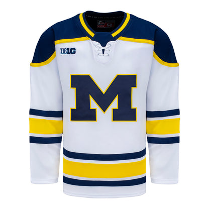 Michigan Wolverines Exclusive Pro Sports Men's Replica Block M White Hockey Jersey