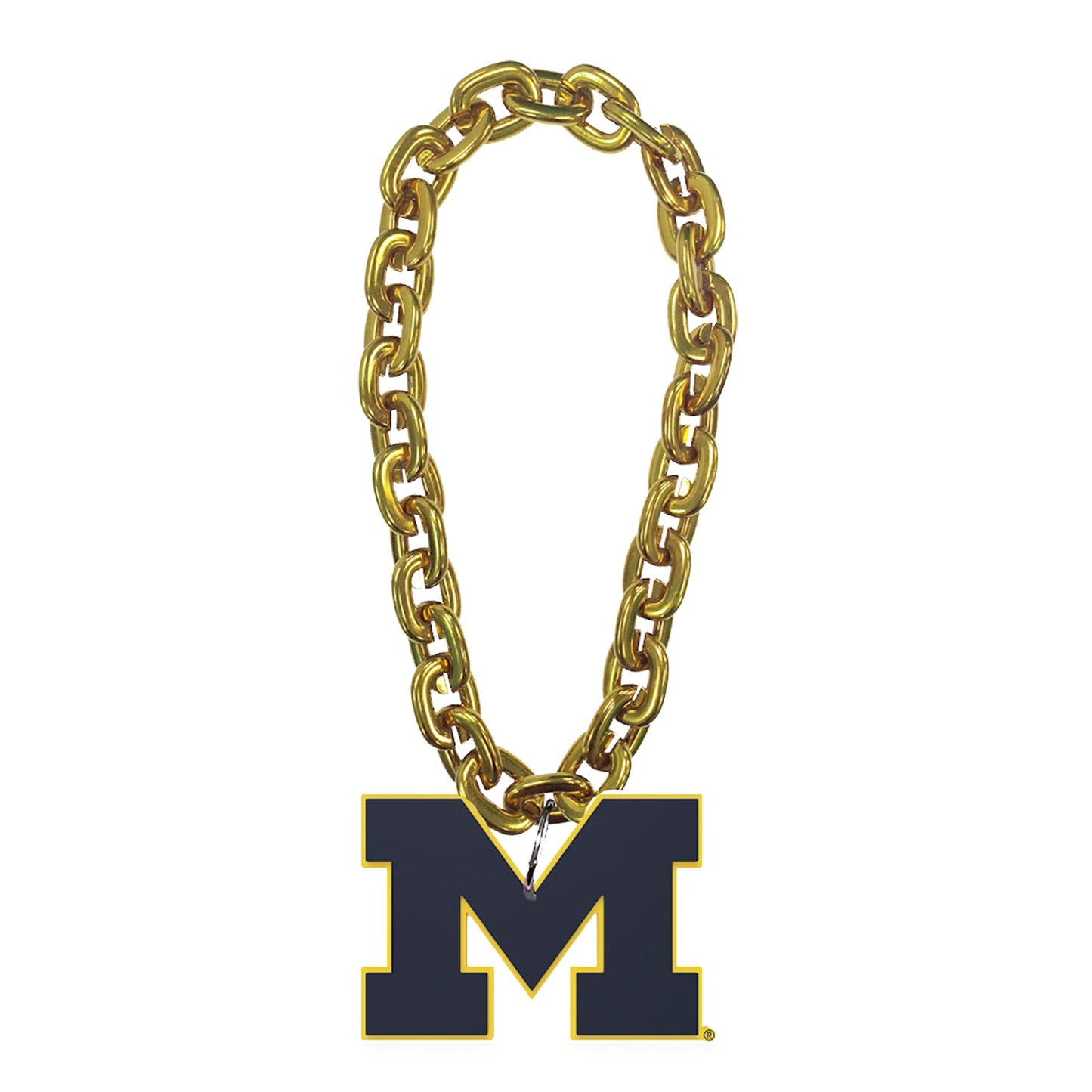 Michigan Wolverines Aminco Block M Fan Chain Gold - Main View