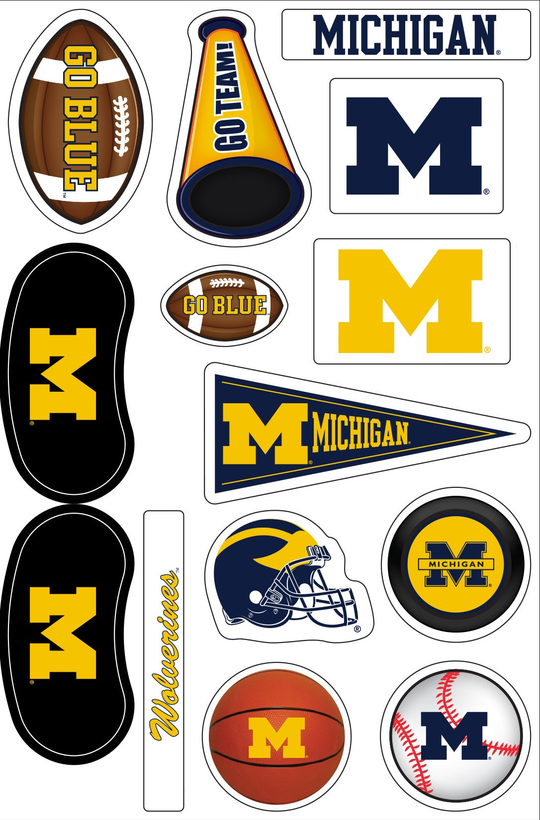 Michigan Wolverines Face Tattoo Variety Pack - Main View