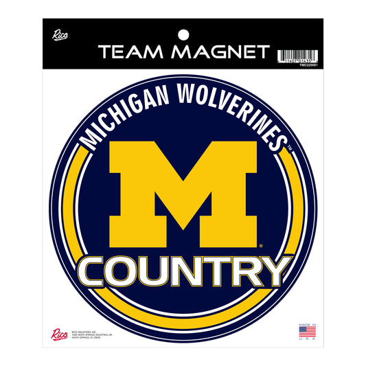 Michigan Wolverines M Country Circle Magnet - Front View