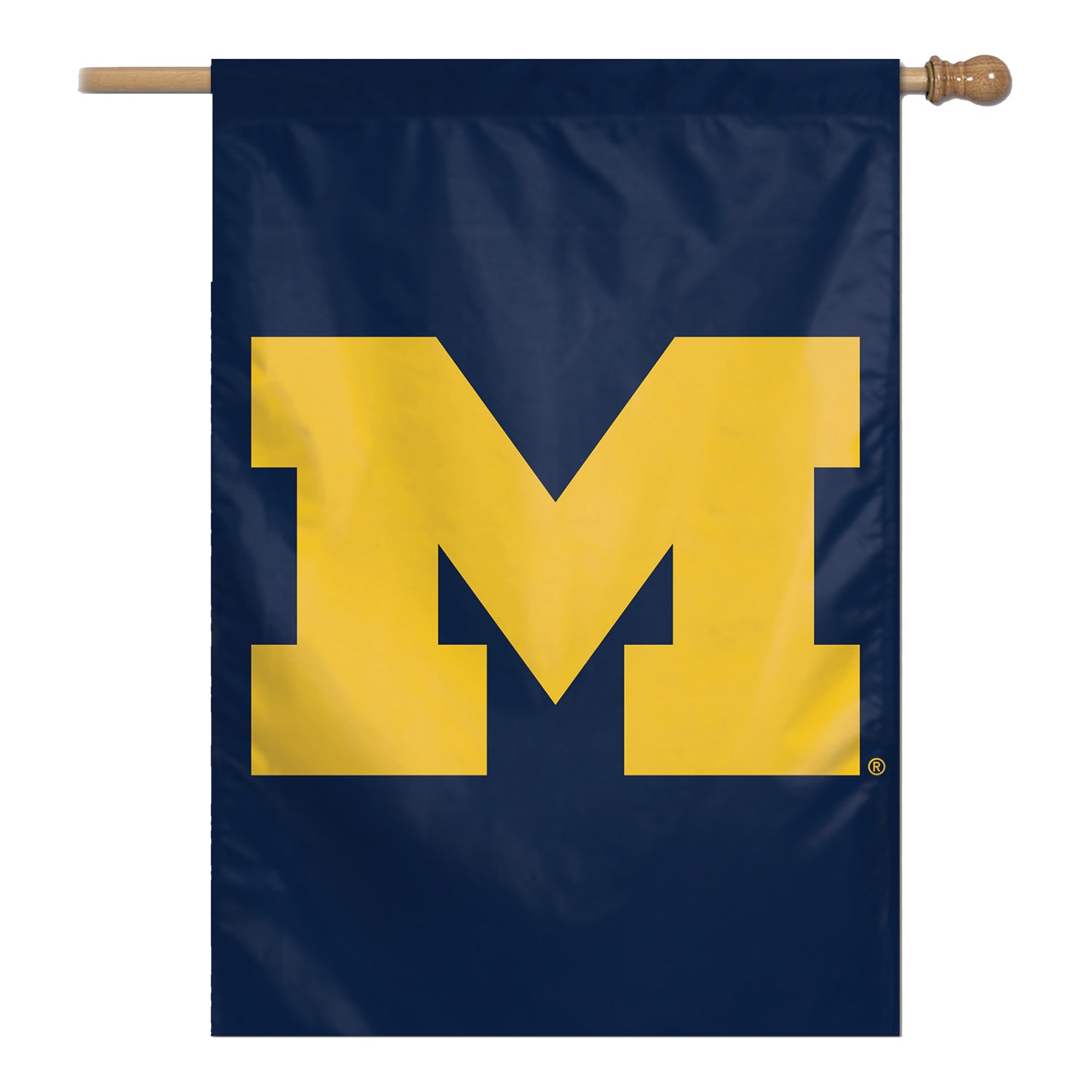 Michigan Wolverines 28" x 40" Vertical Flag In Blue Front View