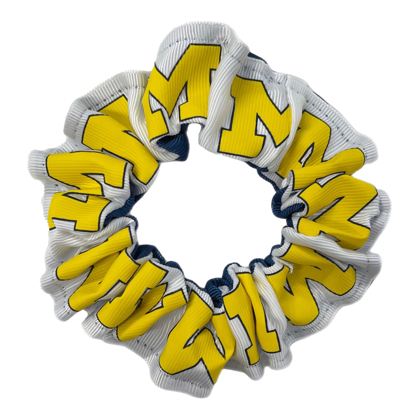 Michigan Wolverines USA Bows Hair Scrunchie - Front View