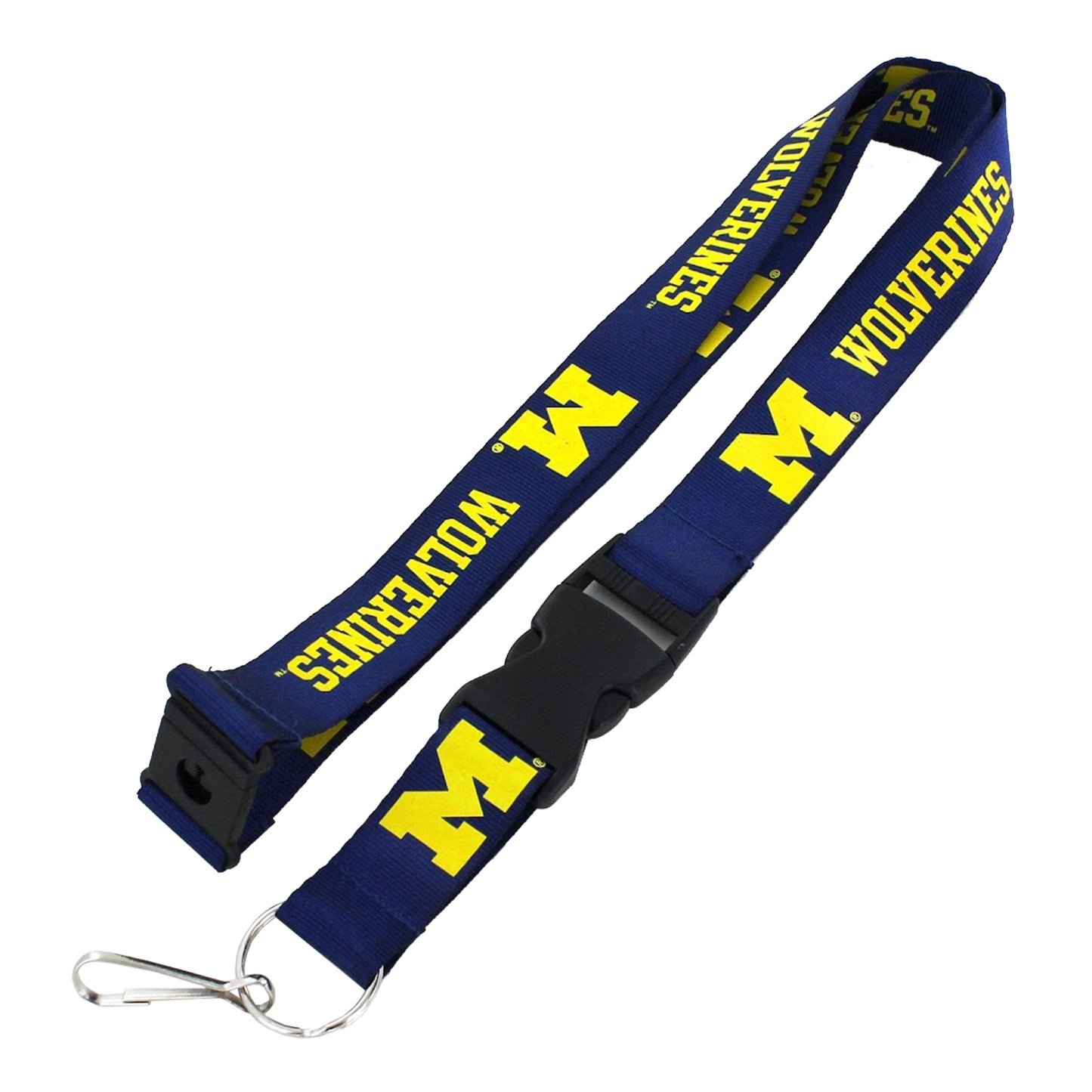 Michigan Wolverines Amnico Reversible Detachable Buckle Navy Lanyard - Main View