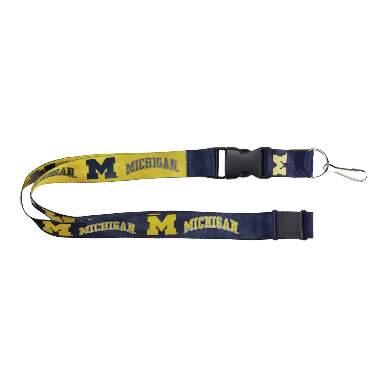 Michigan Wolverines Amnico Reversible Detachable Buckle Charcoal Lanyard - Main View